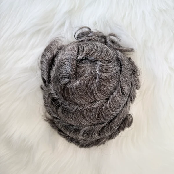 Poly with Lace Center Human Hair System Hairpieces Factory - 图片 4