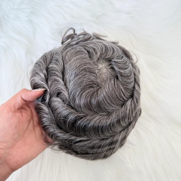 Poly with Lace Center Human Hair System Hairpieces Factory - 图片 5