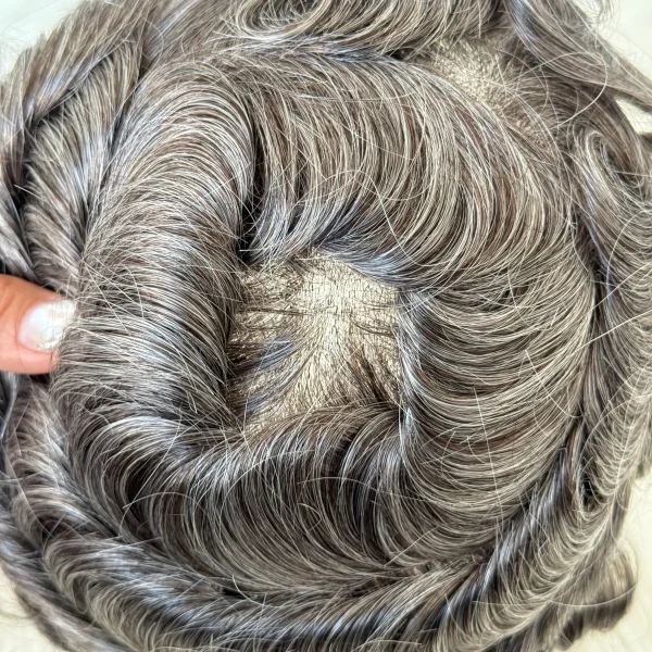 Poly with Lace Center Human Hair System Hairpieces Factory - 图片 6